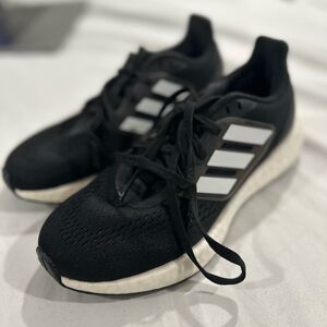 Adidas Black and White Running Sneakers